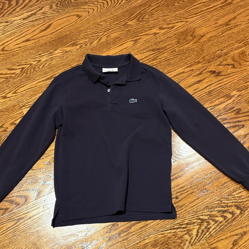 Lacoste for J Crew Dark Blue Long Sleeve Polo